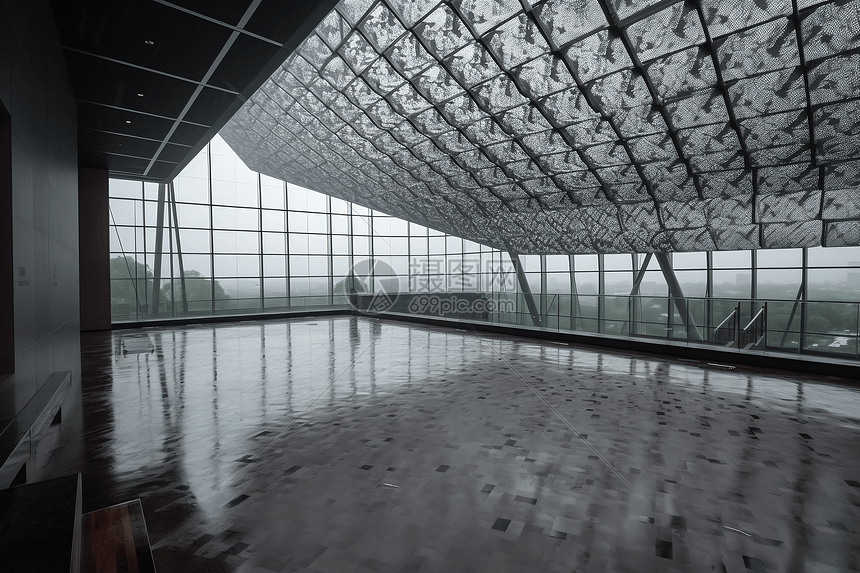 现代博物馆玻璃屋顶图片