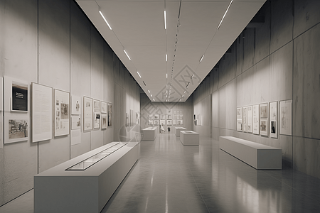 博物馆展厅的内部照片背景图片