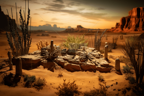沙漠的自然景观3D设计图图片