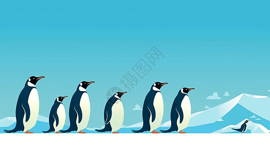 南极企鹅游行图片
