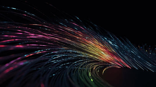 极简主义科技感七彩光纤束管概念图图片