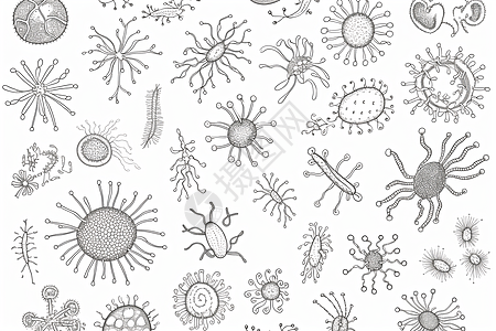 病毒生物特写图片