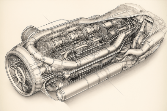 汽车排气歧管的剖析图图片