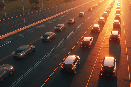 高速公路上的自动驾驶汽车图片