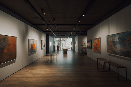 画廊展览空间的内部照片图片
