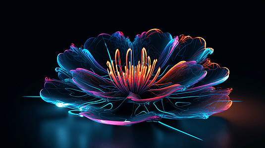 3D的抽象花朵背景图片