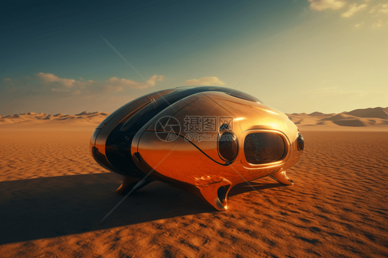 沙漠上的未来汽车图片