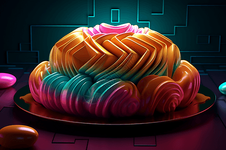 彩色花型蛋糕图片
