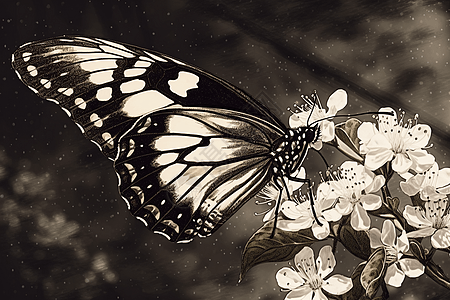 蝴蝶落在花瓣上图片