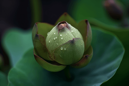 水珠凝结在花瓣上图片