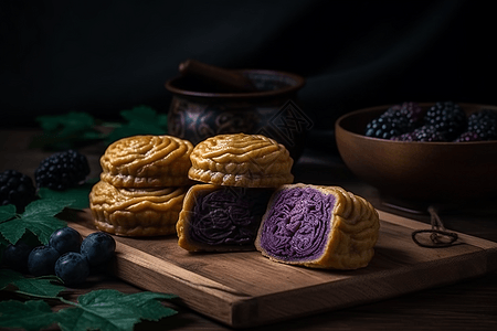 紫薯月饼图片