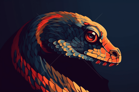 恐怖的毒蛇插画图片