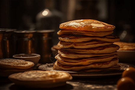 松软的煎饼图片