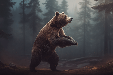 丛林中强壮的熊图片