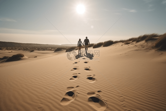 沙漠上的旅人图片