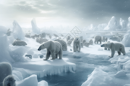 北极熊和企鹅图片