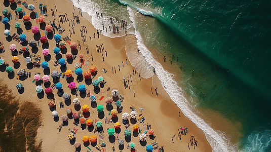 雨伞海滩图片