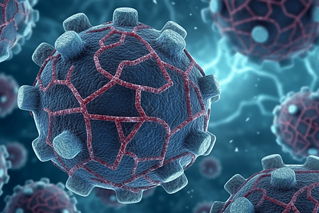3d医学背景与寨卡病毒细胞图片