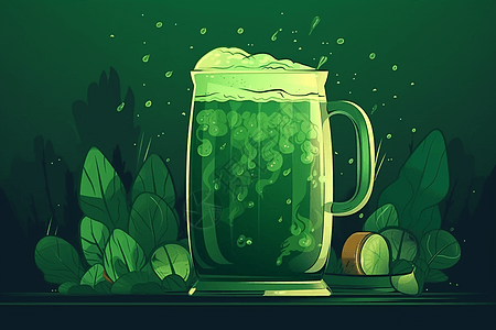 绿色啤酒泡沫图片