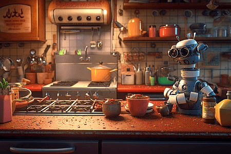 机器人的厨师图片