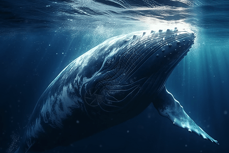 深海里的巨鲸图片