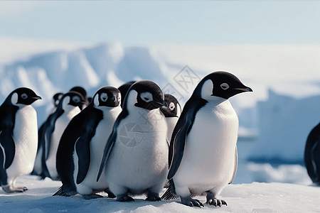排队的企鹅图片