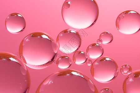 透明气泡在粉色背景上背景图片