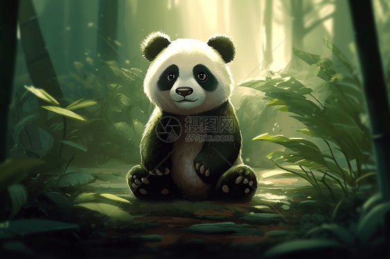 竹林中的小熊猫图片