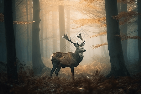 林中优雅的鹿图片