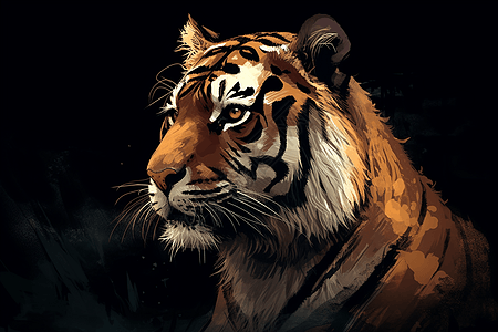 一只老虎的凝视背景图片
