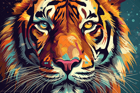 英勇的老虎绘画背景图片