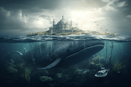 梦幻的巨鲸城堡图片