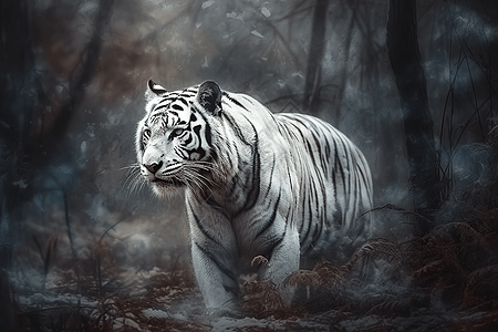 森林中的老虎背景图片