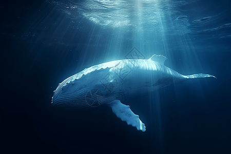 海洋中游动的鲸鱼图片