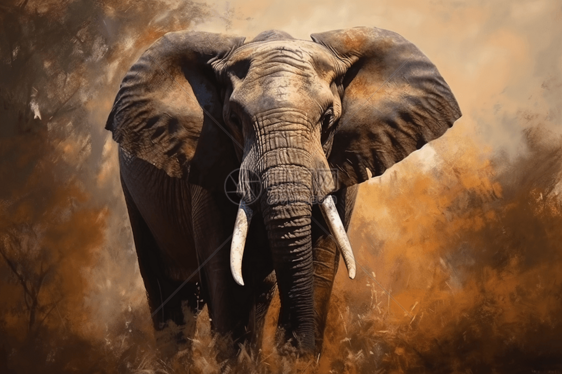非洲大草原上的大象图片