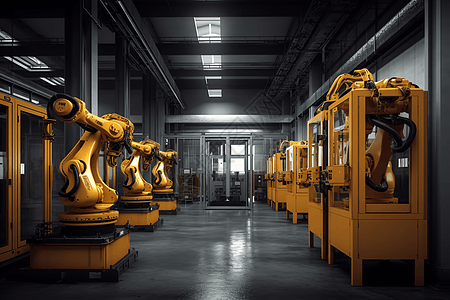 大型工厂里的机器人图片
