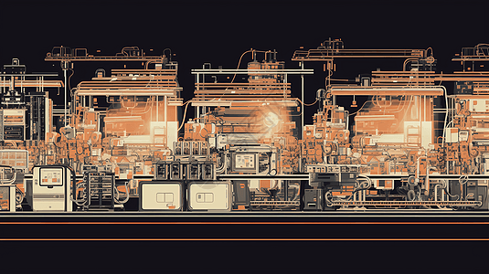 被照明的自动化机械图片