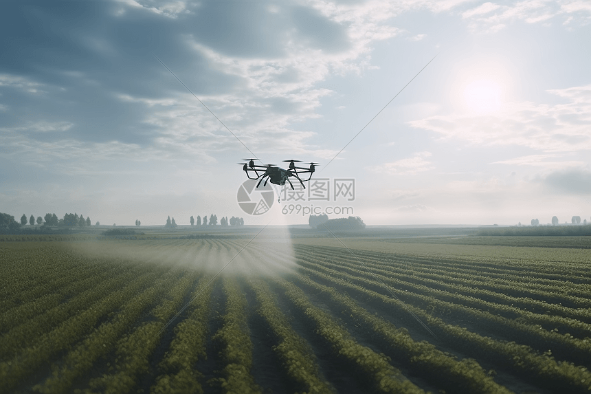 农用无人机喷洒药物图片