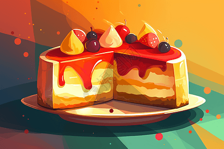 水果芝士蛋糕图片