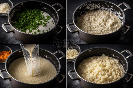 制作奶油烩饭的过程图片