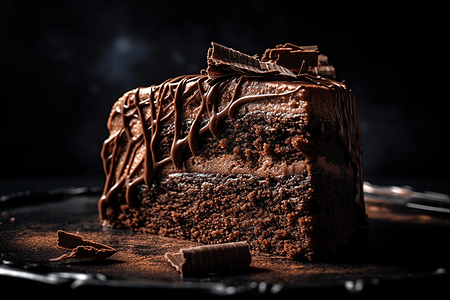 夹心巧克力巧克力蛋糕特写镜头背景