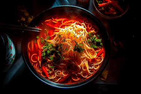 面食一碗红油面美食设计图片