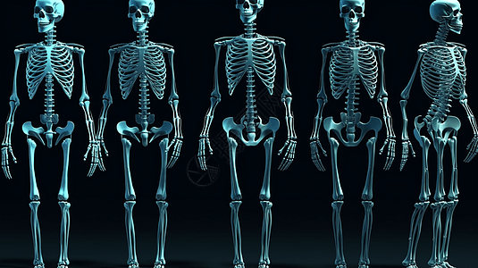 人体侧面骨骼结构人体骨架结构不同侧面设计图片