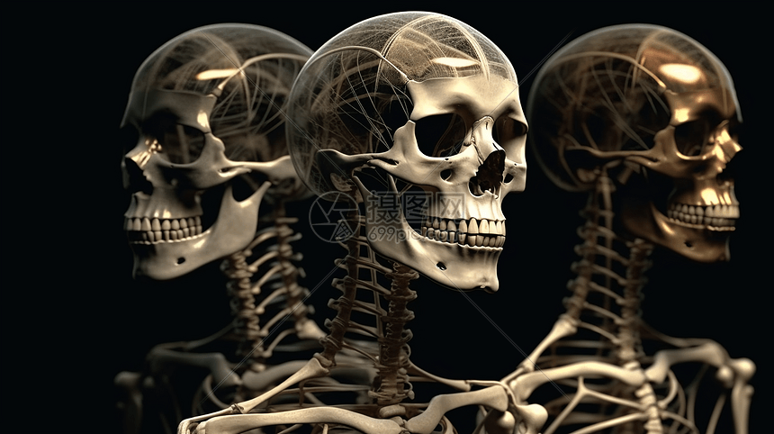 人体头部骨骼3D模型图片