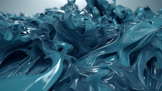 抽象的蓝色流体背景图片