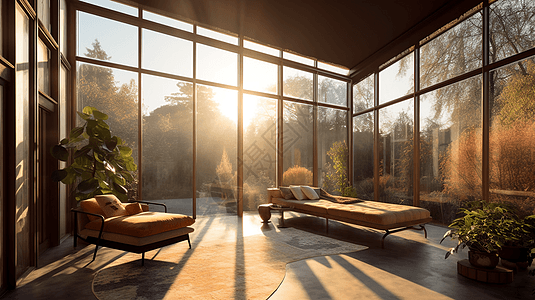 落地玻璃温馨舒适的阳光房设计图片