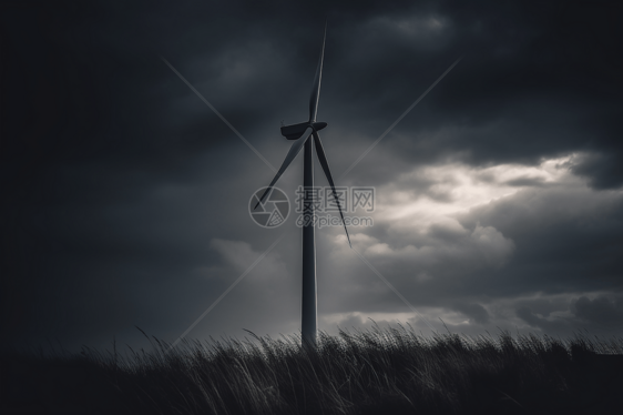 单个风力涡轮机图片