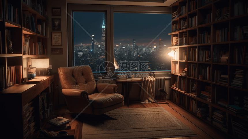 现代家庭的书房设计图片素材-正版创意图片600091084-摄图网