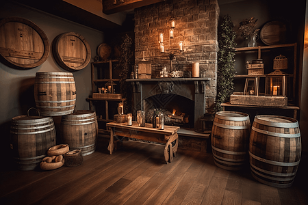 乡村的酒吧3D渲染图图片