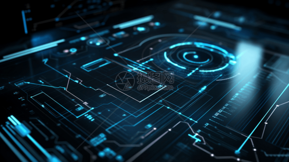 抽象电路线条3D背景图片